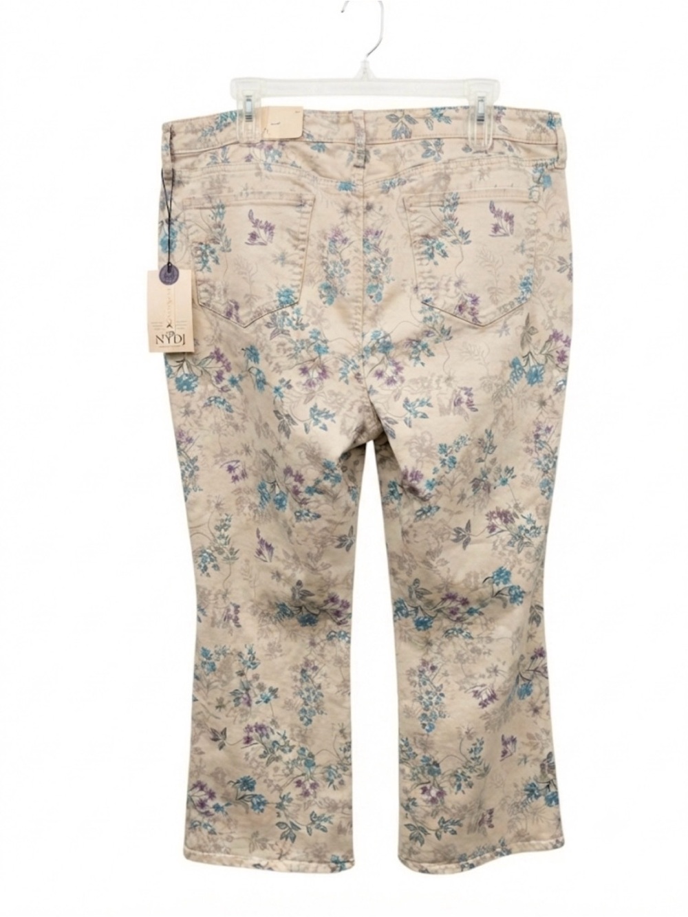 NWT NYDJ Fiona Slim Flare Ankle Jeans Floral Print Size 16 Neiman Marcus - Picture 2 of 7